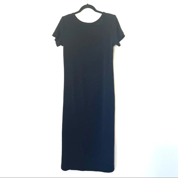 Exclusively Misook Black Acrylic Knit Short Sleeve Scoop Neck Dress Size Medium - Picture 5 of 5